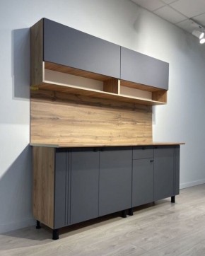 Кухонный гарнитур «Монако» 2.0 м Серия 2 МДФ с фрезеровкой (Дуб Золотой/Графит) в Стрежевом - strezevoi.mebel24.online | фото 4