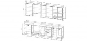 Кухонный гарнитур Санторини 3000 h950 (Стол. 26мм) в Стрежевом - strezevoi.mebel24.online | фото 2