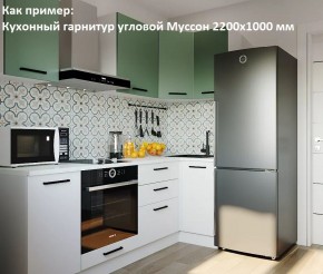 Кухонный гарнитур угловой Муссон 2200х1600 (Стол. 38мм) БЕЛЫЙ/МУССОН/ЖЕМЧУГ в Стрежевом - strezevoi.mebel24.online | фото 4
