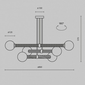 Люстра на штанге Maytoni Teatro MOD287PL-06BS в Стрежевом - strezevoi.mebel24.online | фото 3