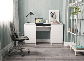 МОРИ МС-2 Стол 6 ящиков (белый) в Стрежевом - strezevoi.mebel24.online | фото