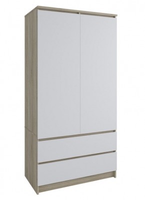 МОРИ МШ 900.1 Шкаф с 2-мя дв. и 2-мя ящ. (Дуб Сонома/Белый) в Стрежевом - strezevoi.mebel24.online | фото 1