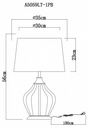 Настольная лампа декоративная Arte Lamp Baymont A5059LT-1PB в Стрежевом - strezevoi.mebel24.online | фото 3