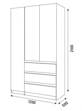 ПАРУС Шкаф 3-х ств. 1200 в Стрежевом - strezevoi.mebel24.online | фото 3