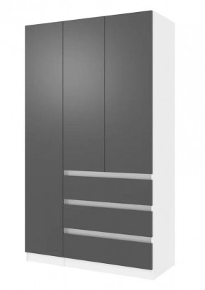 ПАРУС Шкаф 3х- ств. 1200 (белый/графит) в Стрежевом - strezevoi.mebel24.online | фото