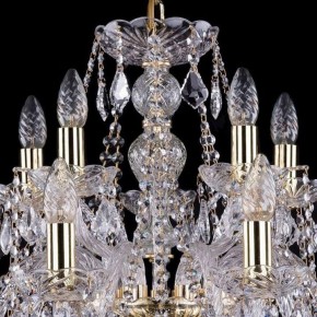 Подвесная люстра Bohemia Ivele Crystal 1411 1411/10+5/240/G/Leafs в Стрежевом - strezevoi.mebel24.online | фото 4