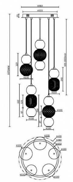 Подвесная люстра Maytoni Drop MOD273PL-L80CH3K в Стрежевом - strezevoi.mebel24.online | фото 3