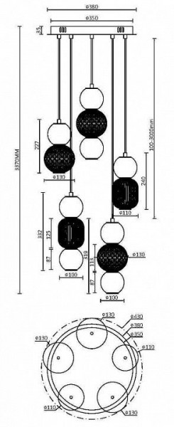 Подвесная люстра Maytoni Drop MOD273PL-L80G3K в Стрежевом - strezevoi.mebel24.online | фото 2