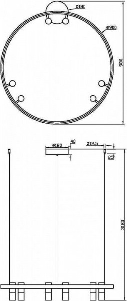 Подвесная люстра Maytoni Halo MOD102PL-L42BK в Стрежевом - strezevoi.mebel24.online | фото 4