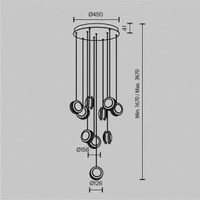 Подвесная люстра Maytoni Pharao MOD361PL-L41BS3K в Стрежевом - strezevoi.mebel24.online | фото 4