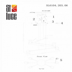 Подвесная люстра ST-Luce Montecelio SL6104.203.06 в Стрежевом - strezevoi.mebel24.online | фото 4