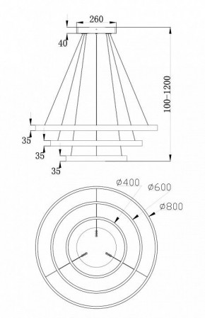 Подвесной светильник Maytoni Rim MOD058PL-L100W4K в Стрежевом - strezevoi.mebel24.online | фото 6