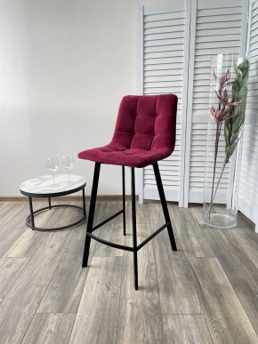 Полубарный стул CHILLI-QB SQUARE винный #16, велюр / черный каркас (H=66cm) М-City в Стрежевом - strezevoi.mebel24.online | фото 4