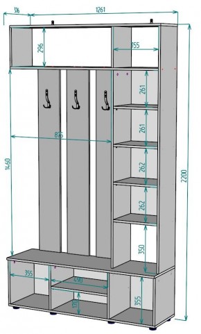 Прихожая с зеркалом V19_M в Стрежевом - strezevoi.mebel24.online | фото 2