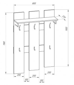 Прихожая-вешалка большая 800 в Стрежевом - strezevoi.mebel24.online | фото 2