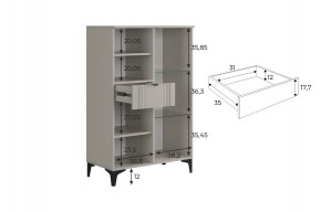 РИЧ Комод 2 со стеклом в Стрежевом - strezevoi.mebel24.online | фото 3