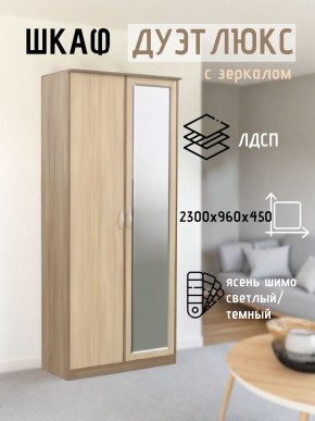 Шкаф 2-х створчатый Дуэт Люкс с зеркалом в Стрежевом - strezevoi.mebel24.online | фото 4