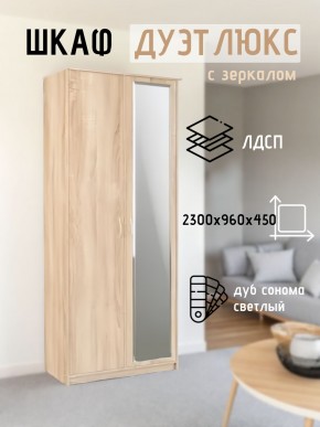 Шкаф 2-х створчатый Дуэт Люкс с зеркалом в Стрежевом - strezevoi.mebel24.online | фото 7