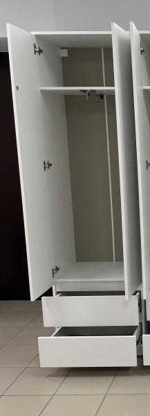 Шкаф 2-ств. с 2 ящиками и вешалкой "Бьянко" в Стрежевом - strezevoi.mebel24.online | фото 2