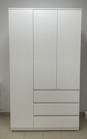 Шкаф 3-ств. с 3 ящиками "Бьянко" в Стрежевом - strezevoi.mebel24.online | фото 3