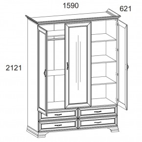 Шкаф 3D4S Z, TIFFANY, цвет вудлайн кремовый в Стрежевом - strezevoi.mebel24.online | фото 1