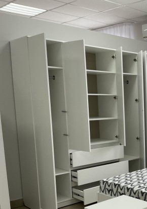 Шкаф 4-ств. с 3 ящиками "Бьянко" в Стрежевом - strezevoi.mebel24.online | фото 2