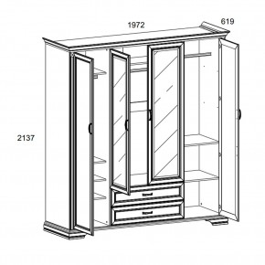 Шкаф 4D2S Z , MONAKO, цвет Сосна винтаж в Стрежевом - strezevoi.mebel24.online | фото 1