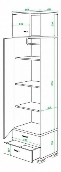 Шкаф платяной Домино КС-10 в Стрежевом - strezevoi.mebel24.online | фото 3