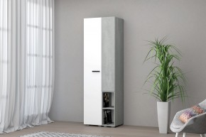 Шкаф Эльза (Бетонный Камень/Белый) в Стрежевом - strezevoi.mebel24.online | фото 1