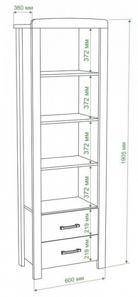 Шкаф книжный Бартоло ВТД-СФ в Стрежевом - strezevoi.mebel24.online | фото 2