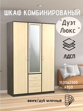 Шкаф комбинированный Дуэт Люкс с зеркалом в Стрежевом - strezevoi.mebel24.online | фото 3