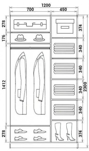 Шкаф-купе ХИТ 23-12-11 (620) в Стрежевом - strezevoi.mebel24.online | фото 2