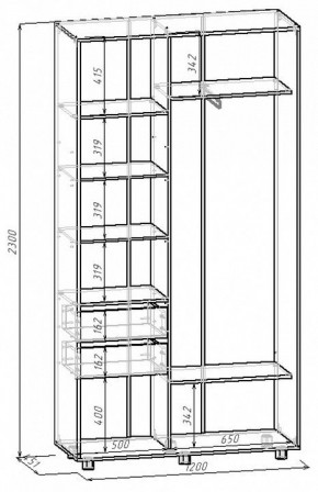 Шкаф-купе Удачный 1200x450x2300 в Стрежевом - strezevoi.mebel24.online | фото 3