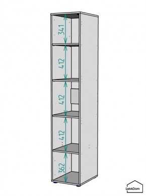 Шкаф Linnea MHR-1-2 2050х400х510 (Графит-М 11.1.25) в Стрежевом - strezevoi.mebel24.online | фото 3