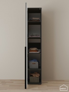 Шкаф Linnea MHR-1-2 2050х400х510 (Графит-М 11.1.25) в Стрежевом - strezevoi.mebel24.online | фото 4