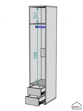 Шкаф Linnea MHR-1-3 2050х400х510 (ДВ-М 11.1.25) в Стрежевом - strezevoi.mebel24.online | фото 3