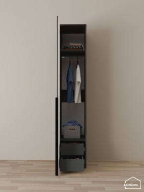 Шкаф Linnea MHR-1-3 2050х400х510 (Графит-М 11.1.25) в Стрежевом - strezevoi.mebel24.online | фото 3