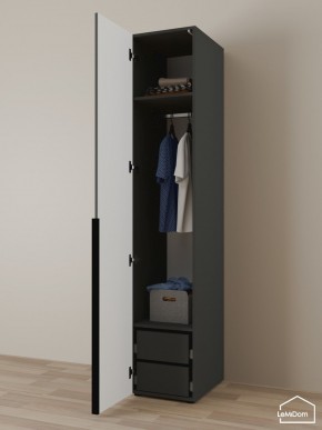 Шкаф Linnea MHR-1-3 2050х400х510 (Графит-М 11.1.25) в Стрежевом - strezevoi.mebel24.online | фото 5