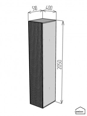 Шкаф Linnea MHR-1-4 2050х400х510 (Графит-М 11.1.25) в Стрежевом - strezevoi.mebel24.online | фото 2
