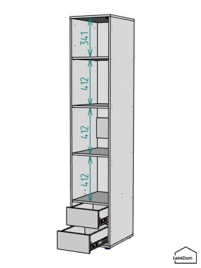 Шкаф Linnea MHR-1-4 2050х400х510 (Графит-М 11.1.25) в Стрежевом - strezevoi.mebel24.online | фото 3