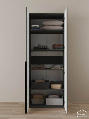 Шкаф Linnea MHR-2-2 2050х800х510 (Графит-М 11.1.25) в Стрежевом - strezevoi.mebel24.online | фото 4