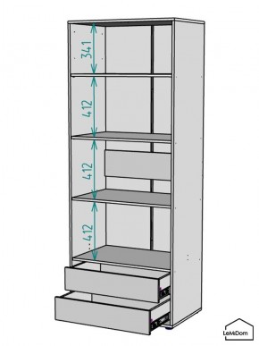 Шкаф Linnea MHR-2PO-4 2050х800х510 (Белый-М 11.1.2) в Стрежевом - strezevoi.mebel24.online | фото 3