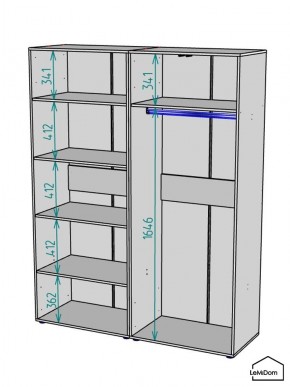Шкаф Linnea MHR-4-1 2050х1600х510 (Белый-М 11.1.2) в Стрежевом - strezevoi.mebel24.online | фото 3