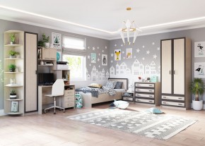НАОМИ Шкаф 1 створчатый с полками и штангой в Стрежевом - strezevoi.mebel24.online | фото 2