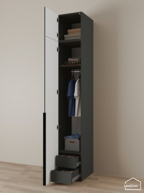 Шкаф с антресолью Linnea MHR-1A-3 2450х400х510 (Графит-М 11.1.25) в Стрежевом - strezevoi.mebel24.online | фото 5