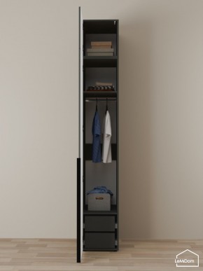 Шкаф с антресолью Linnea MHR-1A-3 2450х400х510 (Графит-М 11.1.25) в Стрежевом - strezevoi.mebel24.online | фото 6