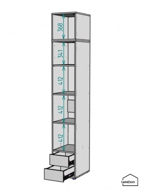 Шкаф с антресолью Linnea MHR-1A-4 2450х400х510 (Белый-М 11.1.2) в Стрежевом - strezevoi.mebel24.online | фото 3