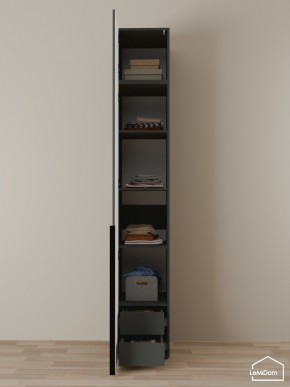 Шкаф с антресолью Linnea MHR-1A-4 2450х400х510 (Графит-М 11.1.25) в Стрежевом - strezevoi.mebel24.online | фото 4