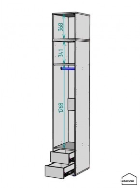 Шкаф с антресолью Linnea MHR-1POA-3 2450х400х510 (Белый-М 11.1.2) в Стрежевом - strezevoi.mebel24.online | фото 3