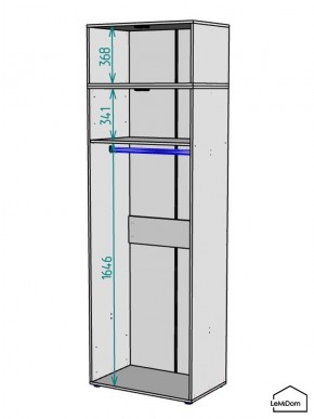 Шкаф с антресолью Linnea MHR-2A-1 2450х800х510 (Графит-М 11.1.25) в Стрежевом - strezevoi.mebel24.online | фото 3